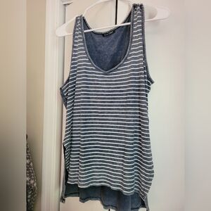 DEAR JOHN STRIPED BLUE AND WHITE TANK TOP SZ L
